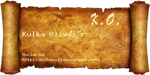 Kulka Olivér névjegykártya