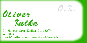 oliver kulka business card